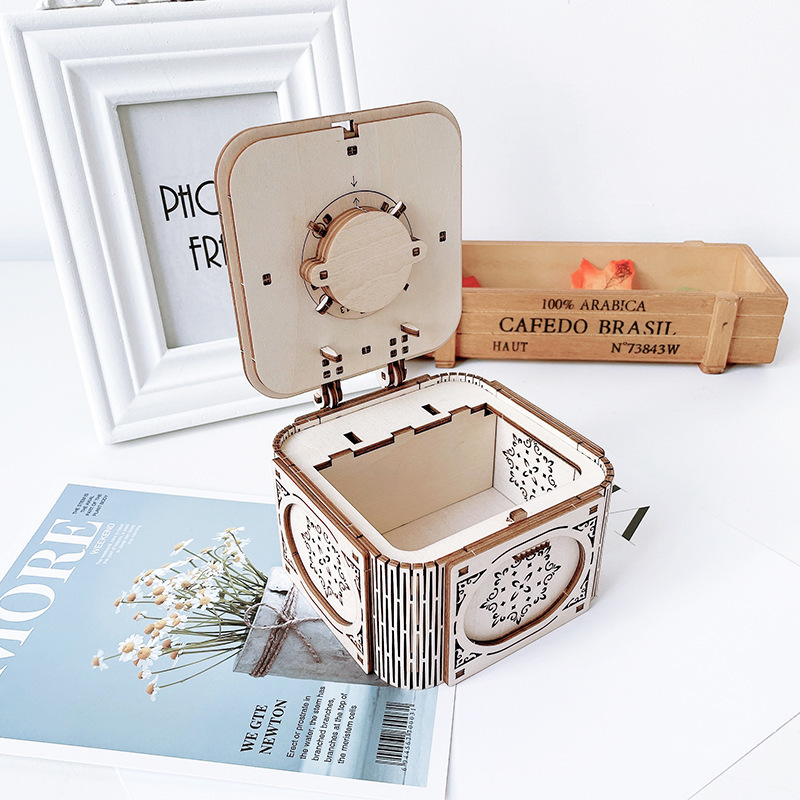 Super Nice Quality Plywood Wooden 3D Puzzle for Kids Adults Music Box 3D Puzzles, DIY Wooden Mechanical Building Mod