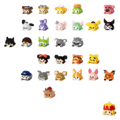 Mini 1:8 Scale Building Block Kit Plastic Cartoon Character Animals Model Educational DIY Games Toys for Children