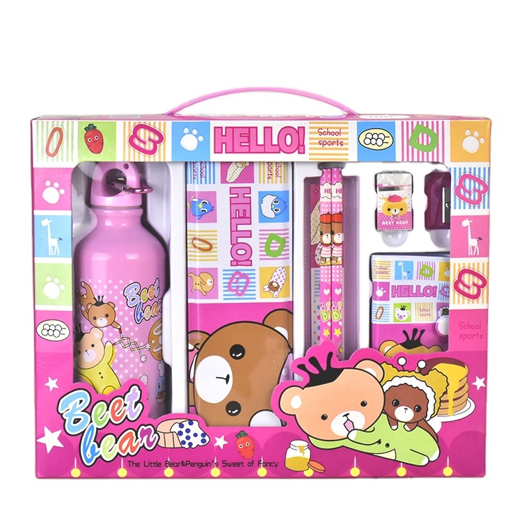 Hotsale Creative Water Bottle Pencil Case 8-piece Stationery Set Kindergarten Children's Birthday Gift Learning Supplies