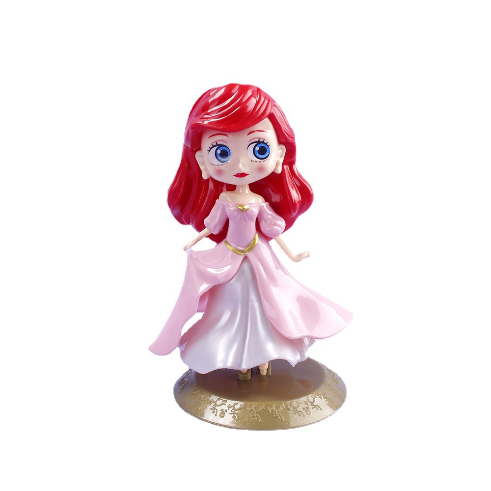Wholesale 3D posket princess Cinderella Figures big eyes Queen PVC Figurines anime doll toy for birthday cake topper