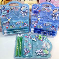 Cartoon Astronaut Children's Stationery Set with Pencil Case Ruler Eraser for Kids