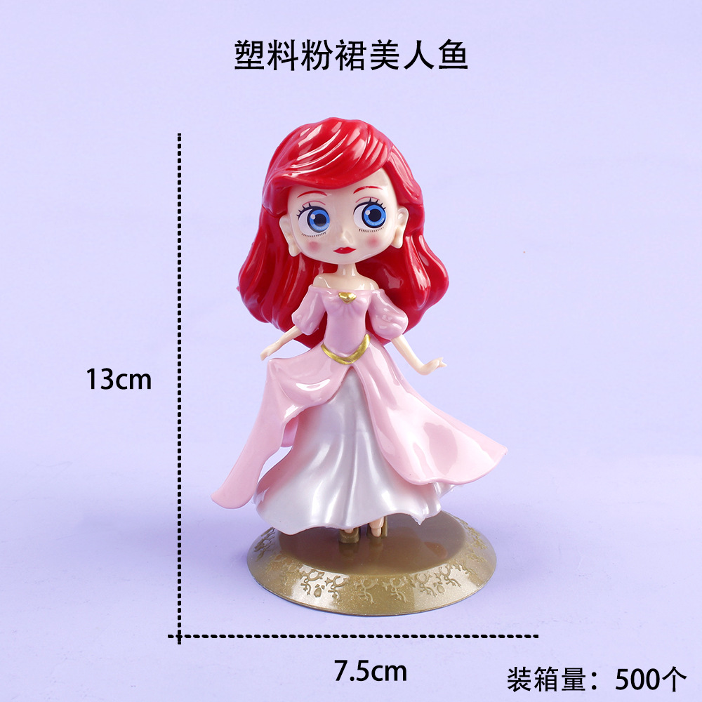 Wholesale 3D posket princess Cinderella Figures big eyes Queen PVC Figurines anime doll toy for birthday cake topper