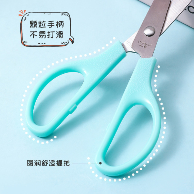 Office Stationery Diy Plastic Scissors Student Handmade Multi Color Scissors Wholesale Artist Safety Round Head Scissors