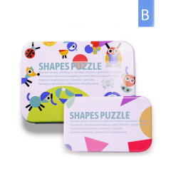 Wooden Pattern Blocks Animals Jigsaw Puzzle Sorting and Stacking Games Montessori Educational Toys for Toddlers Kids Boys Girls
