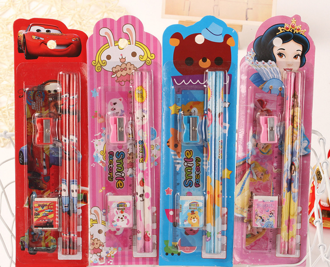 Cartoon Pencil Set Creative Stationery Children's Prize Student Stationery Set Gift Box Primary School