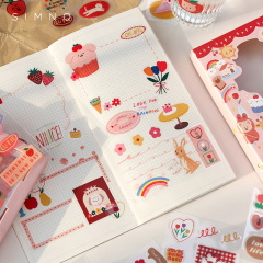 New Arrived 100  Pcs Cartoon Girls PET Sticker Set, Custom Journals Stickers, Kids Gifts Student Stationery