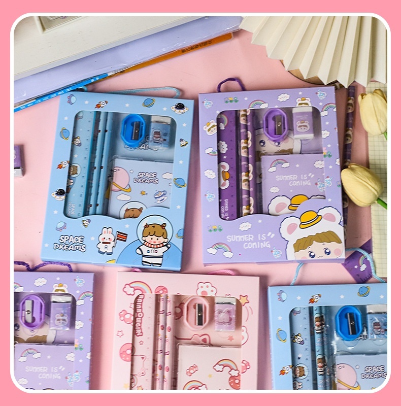Hotsale Factory Direct Sales Cartoon Stationery Set, School Specific Children's Multifunctional Pencil 6-piece Set