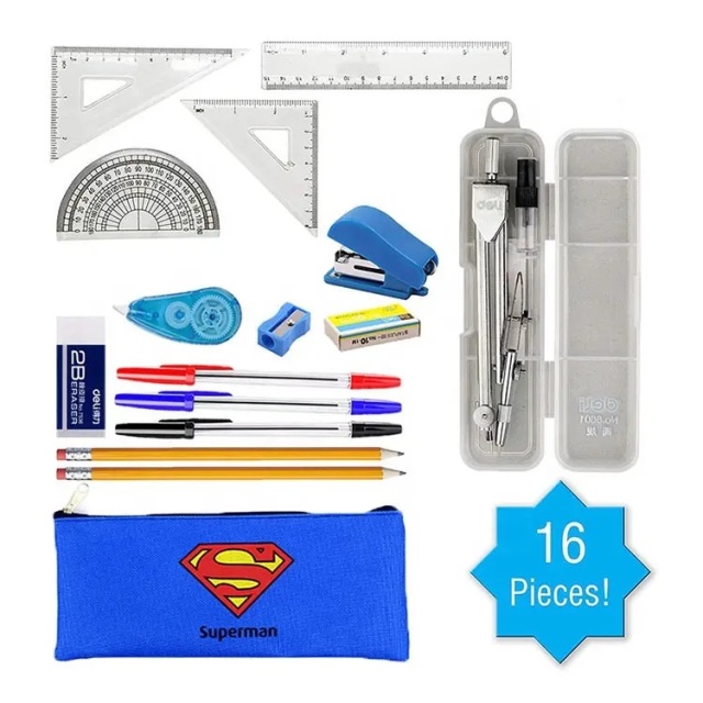 High Quality Stationery Kits,Great Bundle Includes Several Essentials Supplies Super Hero Pencil case Back to School Sets