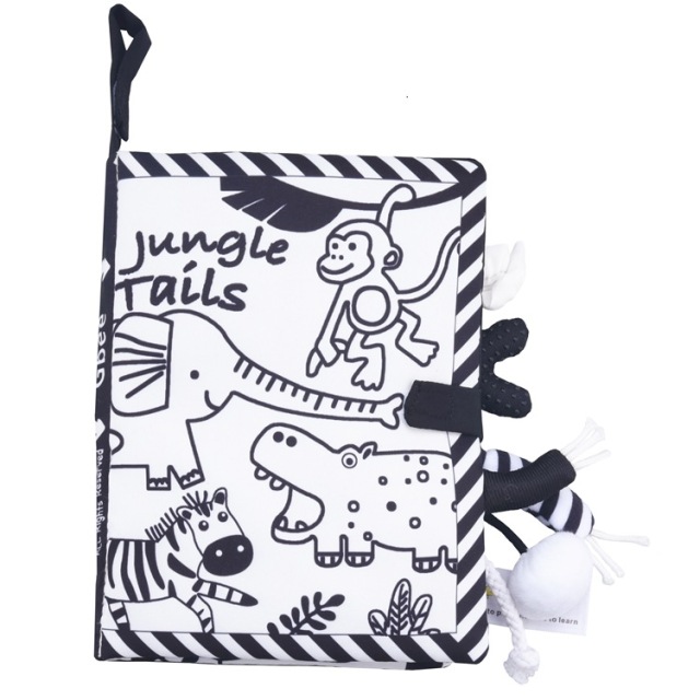 Dinosaur Ocean Farm Jungle Tail Animals Story Book Baby Soft Fabric Cloth Book for Baby Toy