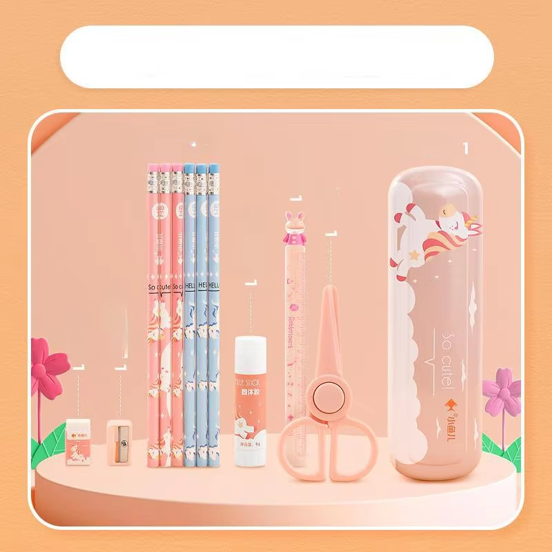 Wholesale Student Stationery Set Children's Back to School Stationery Gift Box Set, Cartoon Iron Pen Box, School Stationery Set