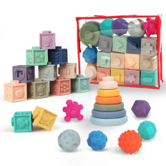 Wholesale Soft Baby Teething Toys Stacking Building Blocks for Infants Sensory Developmental Education Toys
