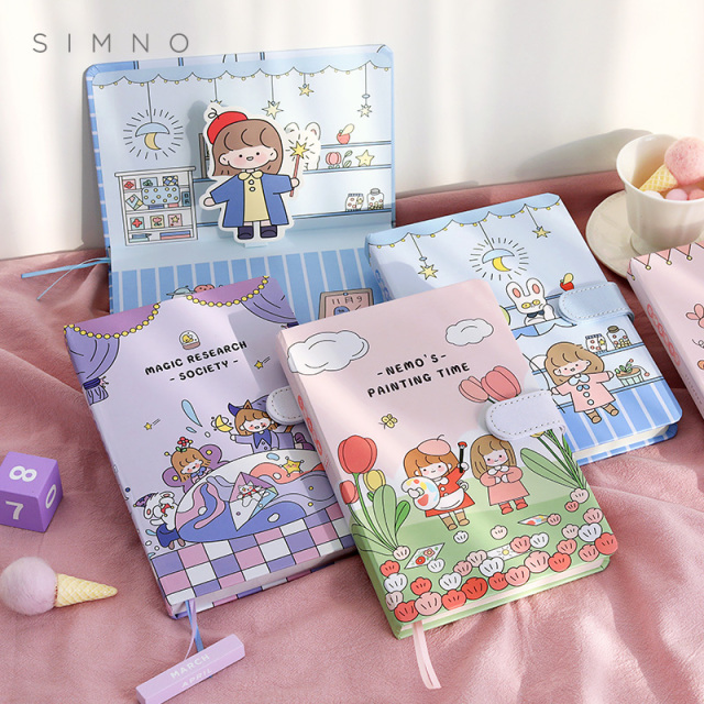 New Design Simple Literary Hardcover Notebook Papeleria Kawaii Tape Memo Pad Set Gift Stationery Products