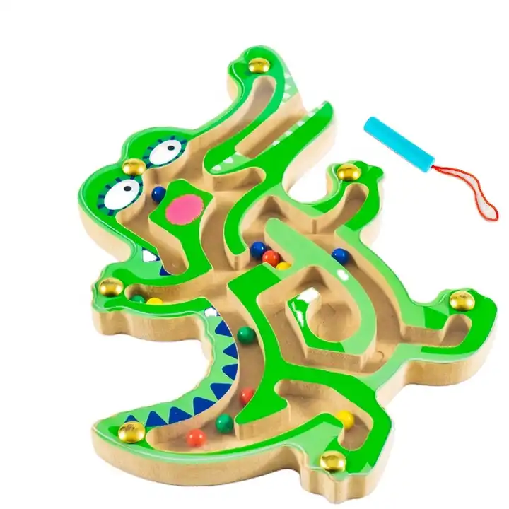 Popular Board Game Magnetic Maze Game Memory Game for Kids Maze Wooden Toys Magnet Balls Baby Toys
