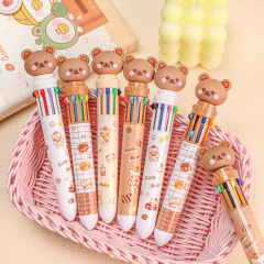 Bear Cartoon Ballpoint Pen 0.5mm Colorful Ink Cute Gel Pens Silicone Kawaii Pens School Office Supplies Korean Stationery