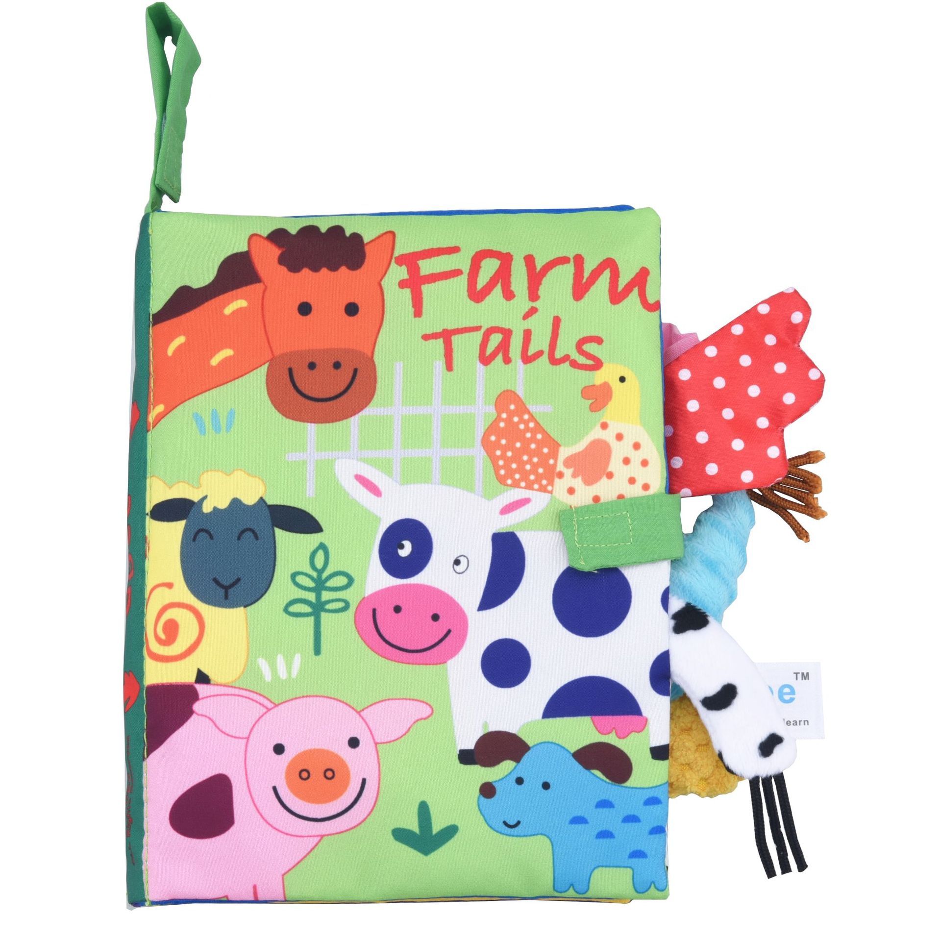 Dinosaur Ocean Farm Jungle Tail Animals Story Book Baby Soft Fabric Cloth Book for Baby Toy
