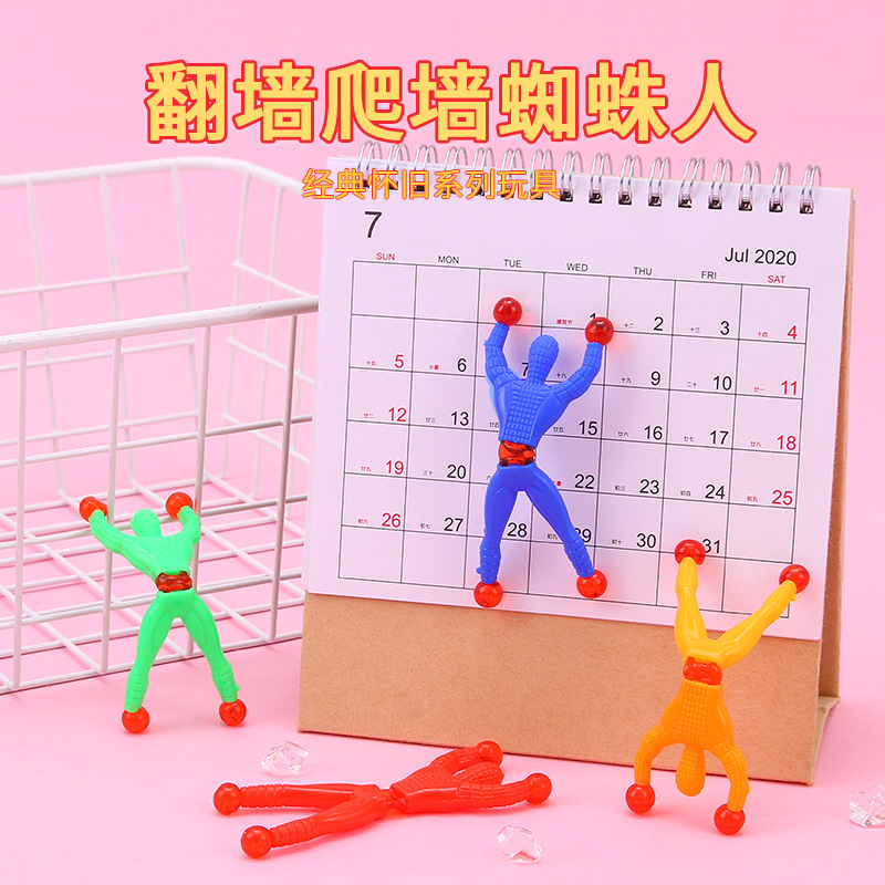Children's New Exotic Creative Vent Toy Large Wall Climbing Superman 13cm Wall Climbing Spider Man Sticky Wall Climbing Toy