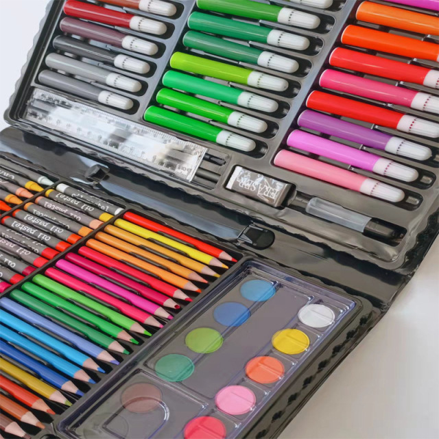 Wholesale 150pcs School Kids Painting Draw Art Set Supplies Stationery Crayons Watercolor Colored Pencils