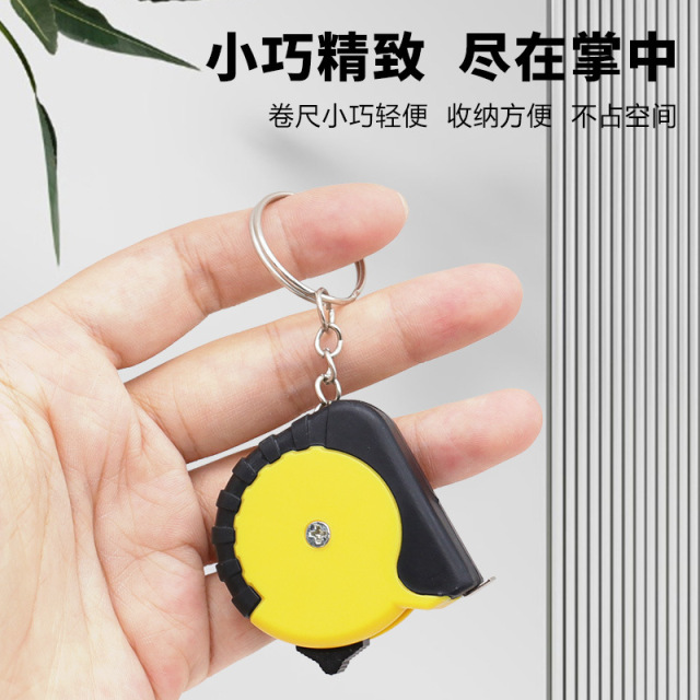 Promotion Customized Mini Tape Measure Keychain Portable 1M Tape Measure Advertising Gift with Custom logo