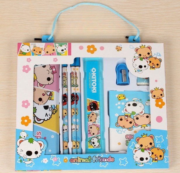 Hotsale Children's Stationery Gift Box Set School Supplies Kindergarten Eraser Pencil Case Stationery Kit