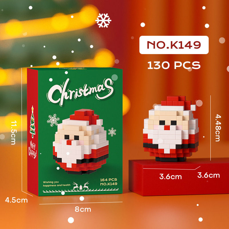 Hot Sale Kid Idea Mini Bricks Figures Santa Claus Snowman Elk Tree Christmas Building Block Toys for Kids