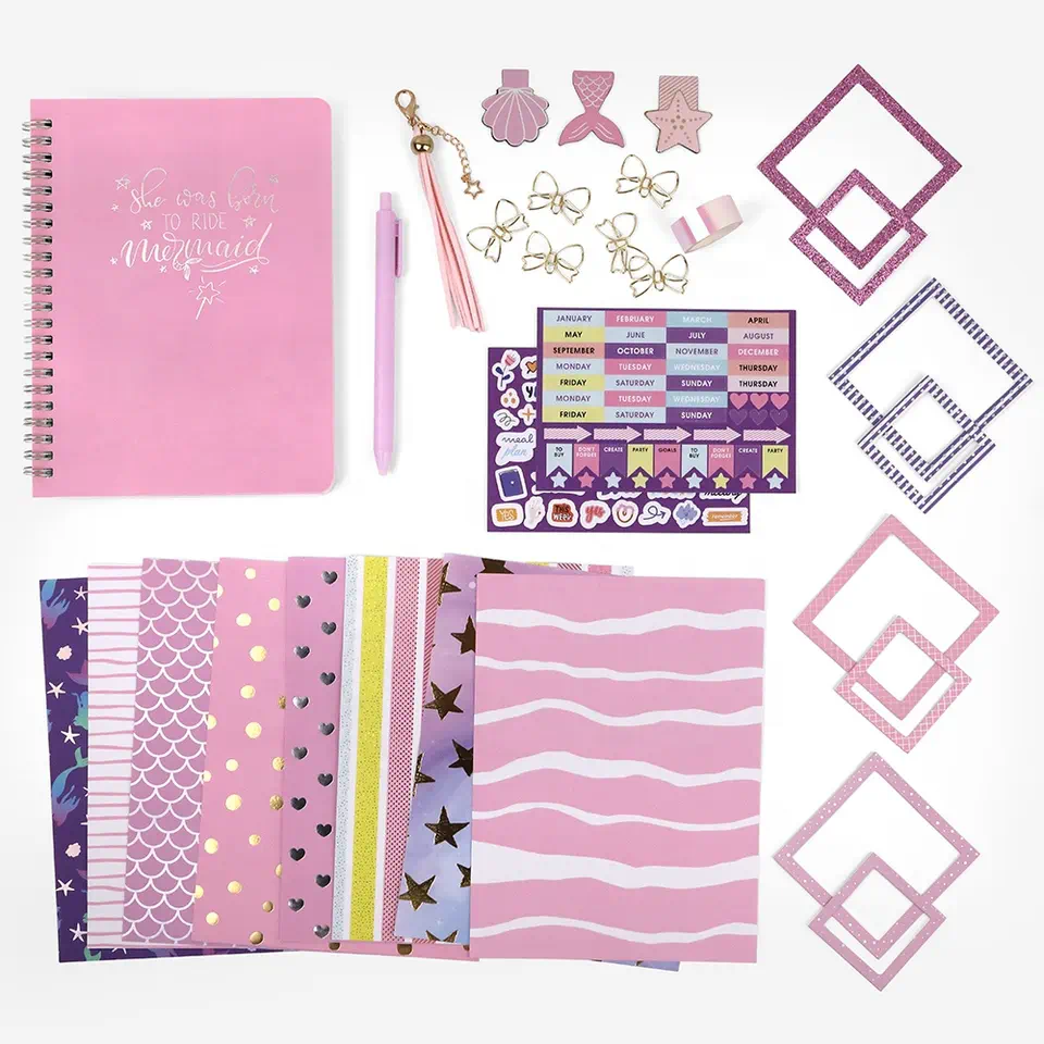 HotsaleCustomized Wholesale A5 Blank DIY Journal Notebook Stationery Set School Supplies Children Gift With Box