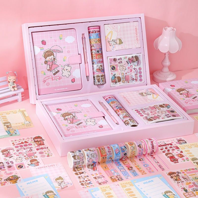 New Custom High Value DIY Cute Hand Account Notebook Stationery Gift Set for Student