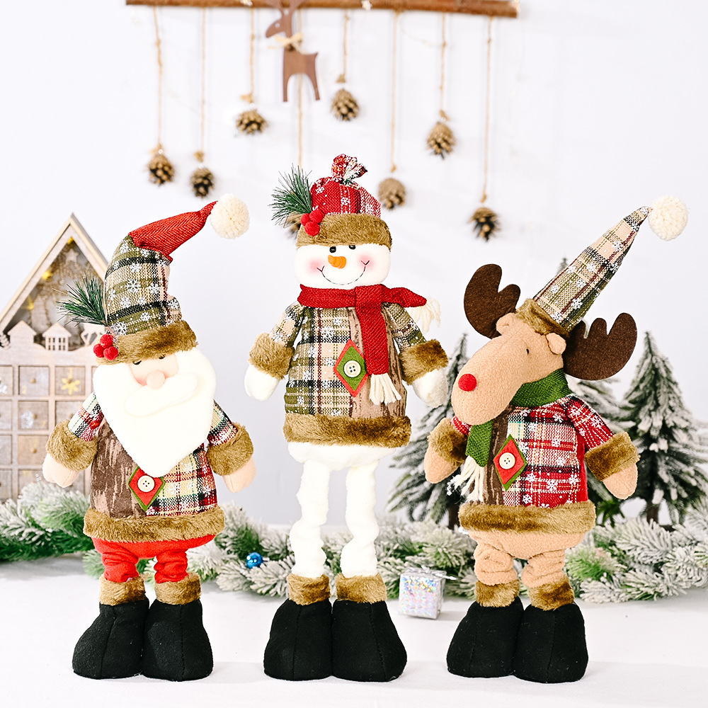 Merry Christmas Decorations for Home Santa Claus Snowman Doll Ornaments Xmas Gift Toys Kids New Year