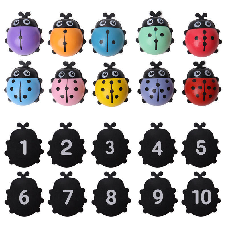 Hotsale Kindergarten Children Early Education Puzzle Cognitive Number Little Ladybug Wooden Toys