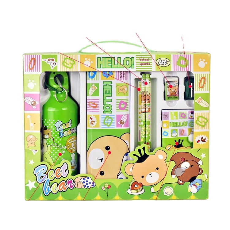 Hotsale Creative Water Bottle Pencil Case 8-piece Stationery Set Kindergarten Children's Birthday Gift Learning Supplies