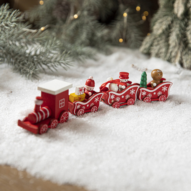 Christmas Gifts Wooden Paintings Small Train Decoration Ornaments Decorations and Holiday Arrange