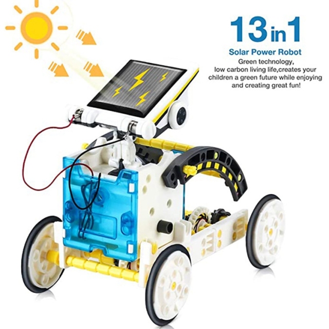 Customized Education Solar Robot Toys DIY Building Science DIY Assembled Toys 13 in 1 Self-installed Solar Toy Carntelligent Rob