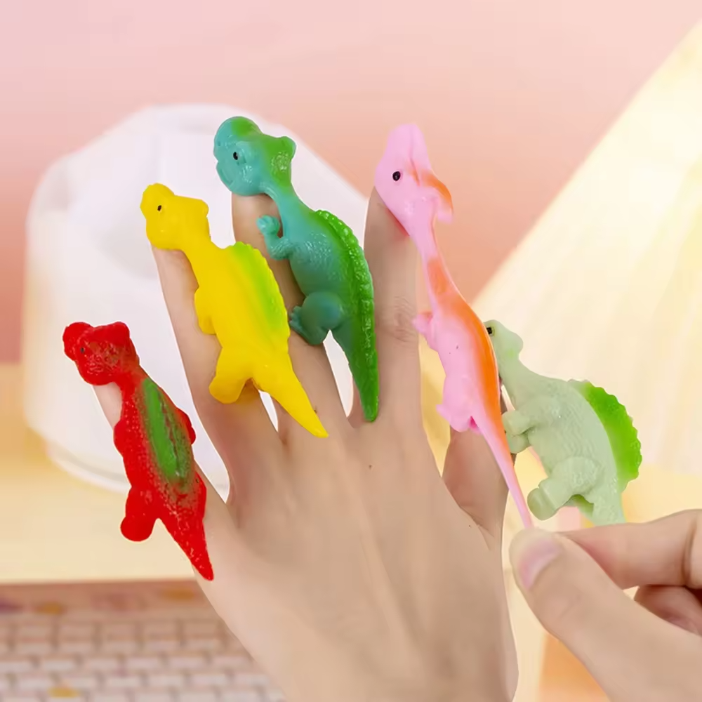 Colorful Finger Catapult Dinosaur Games Kids Birthday Baby Shower Party Favor Giveaway Christmas Gift
