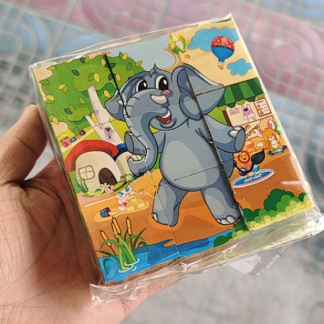 Wooden Puzzle Cube Blocks Kids Toys Puzzle Educational Toys for Children Wooden Montessori Game New Baby Wood Puzzle Box Opp Bag