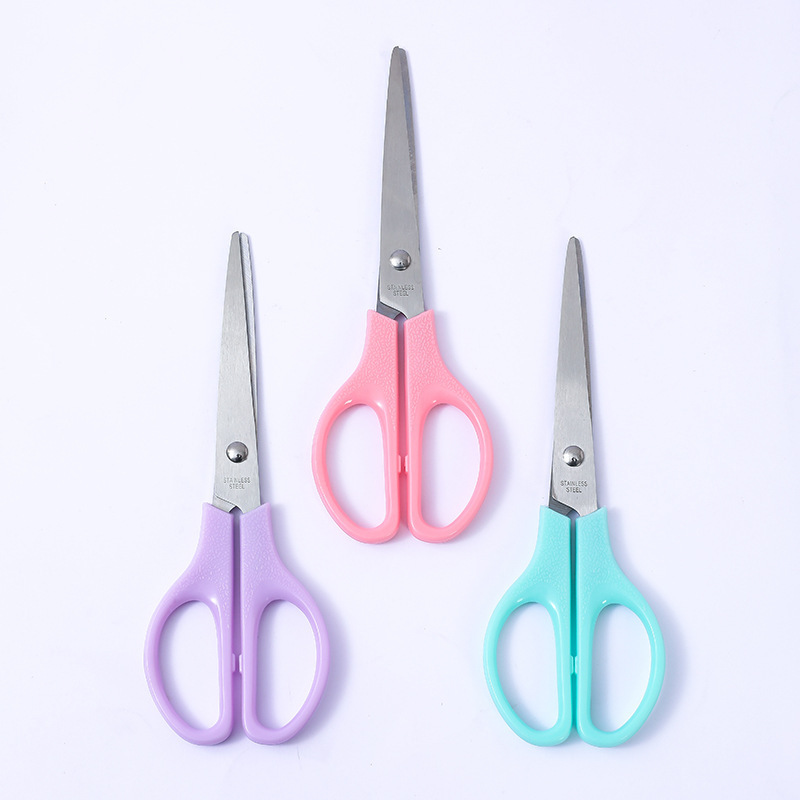 Office Stationery Diy Plastic Scissors Student Handmade Multi Color Scissors Wholesale Artist Safety Round Head Scissors