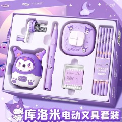 Electric Stationery Set Cartoon Learning Supplies Primary School Student Festival Hand Electric Pen Stationery Set