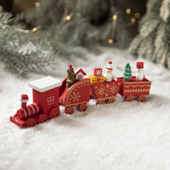 Christmas Gifts Wooden Paintings Small Train Decoration Ornaments Decorations and Holiday Arrange