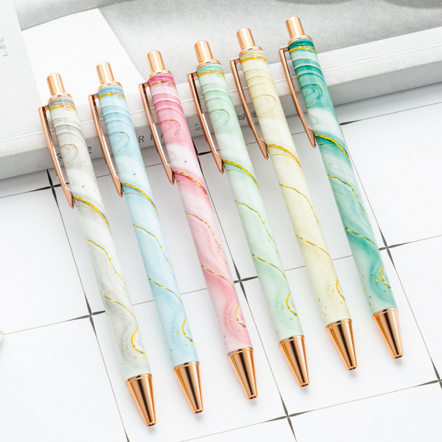 Promotional Rose Gold Ball Pen Luxury Advertise Ballpoint Pen Custom Rose Gold Pen With Logo Printed Pattern Christmas Style