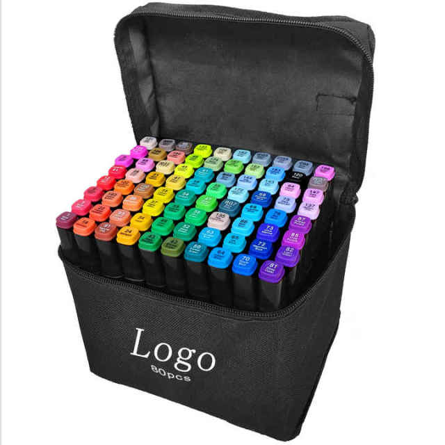 Custom Logo Art Marker Pen Brush Set Wholesale 60/80/168/262 Colors Art Drawing Painting Marker Pen Stationery Set Color Pen Set