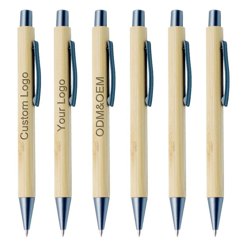 Promotion Eco Bamboo Ball Pen Luxury Advertise Bamboo Ballpoint Pen Custom Wood Pen with Custom Logo Printed Laser Logo Printing