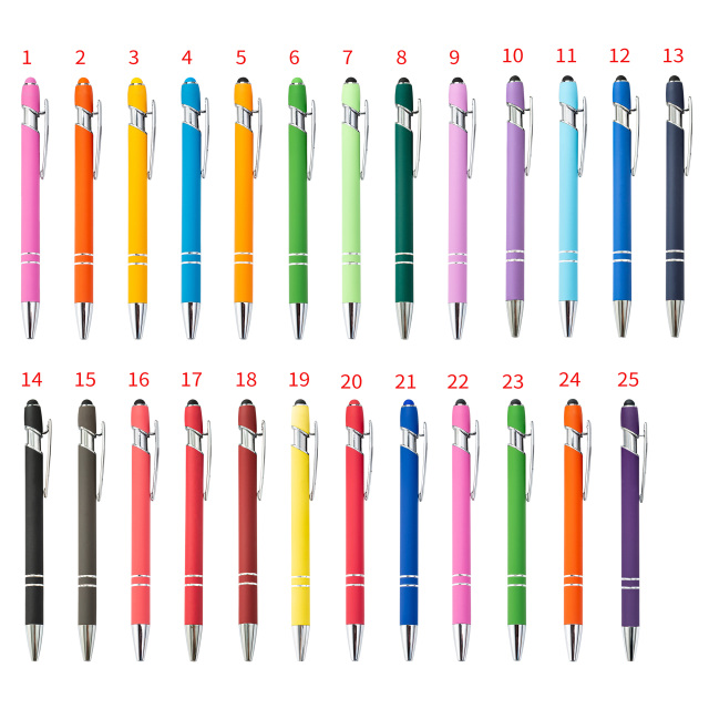 Custom Logo Pen Supplier Metal Rubber Ball Pen Gift OEM Custom Logo Promotional Touch Screen Ballpoint Pen With Logo