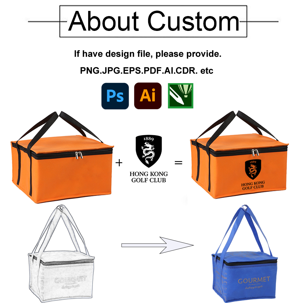 OEM Custom Preservation Insulated Cooler Bag Logo Delivery for Food Delivery Bag Reusable Thermal Non Woven Aluminum Foil Bag