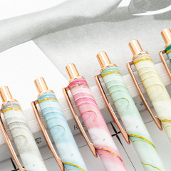 Promotional Rose Gold Ball Pen Luxury Advertise Ballpoint Pen Custom Rose Gold Pen With Logo Printed Pattern Christmas Style