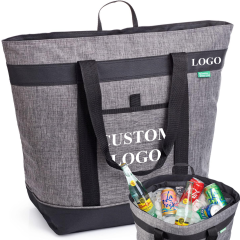 Custom Logo Foldable Food Delivery Bag Oxford Cooler Insulated Bag Travel Portable Tote Picnic Thermal Bag OEM Custom