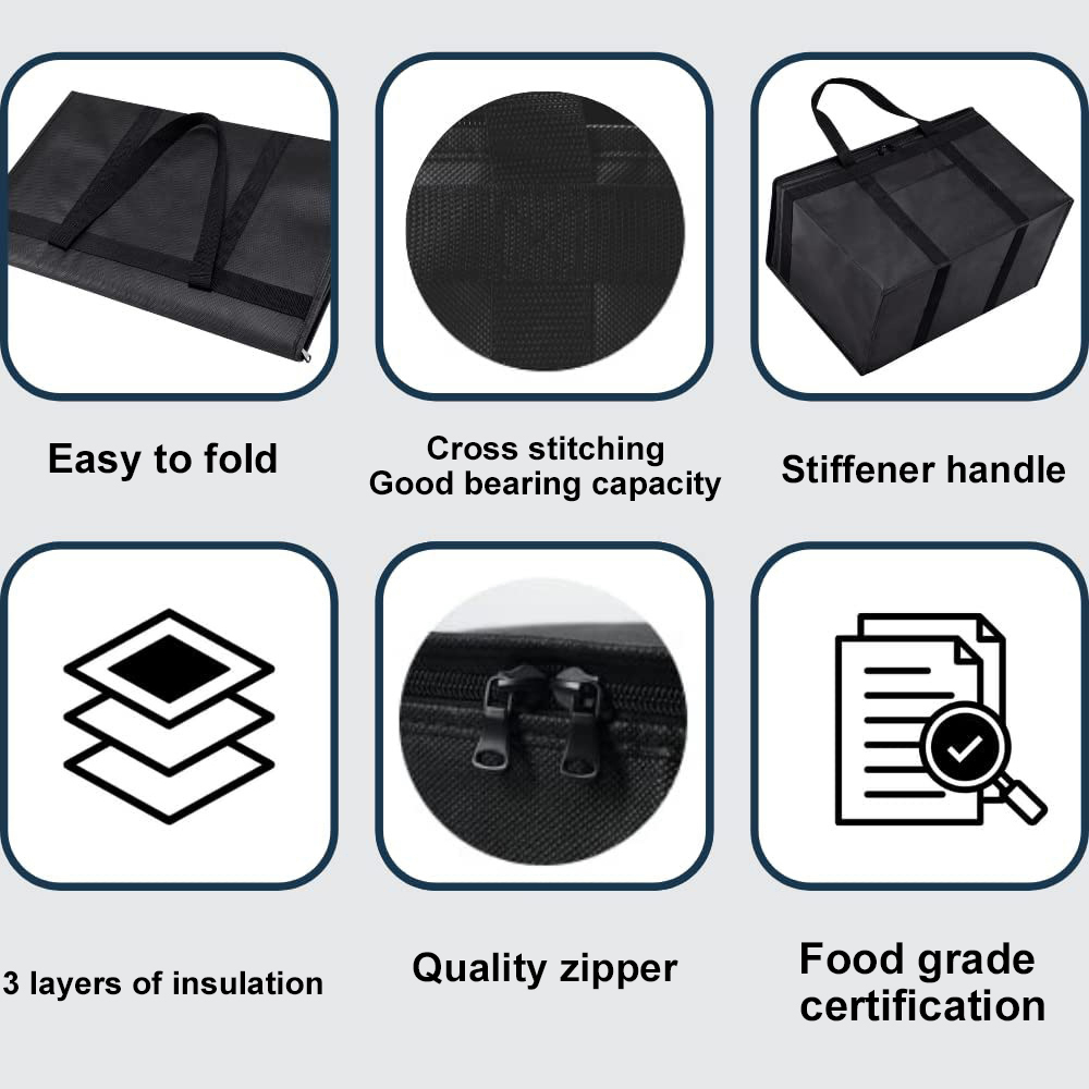 Custom Insulated Cooler Bag Portable With Logo Blank Cooler Lunch Bag for Food Reusable Thermal Insulated Cooler Bag Non Woven