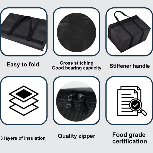 Custom Insulated Cooler Bag Portable With Logo Blank Cooler Lunch Bag for Food Reusable Thermal Insulated Cooler Bag Non Woven