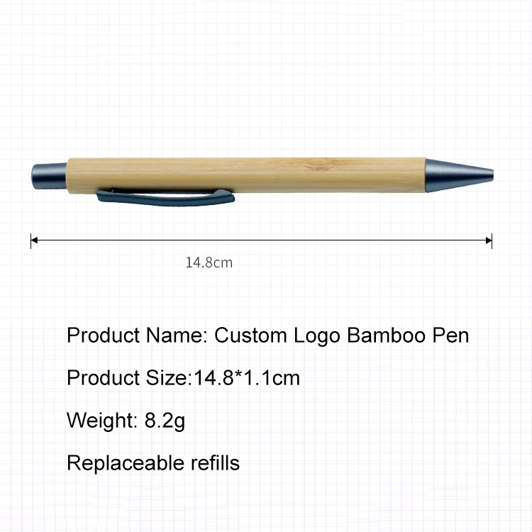 Promotion Eco Bamboo Ball Pen Luxury Advertise Bamboo Ballpoint Pen Custom Wood Pen with Custom Logo Printed Laser Logo Printing
