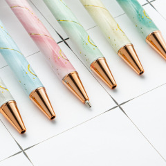 Promotional Rose Gold Ball Pen Luxury Advertise Ballpoint Pen Custom Rose Gold Pen With Logo Printed Pattern Christmas Style