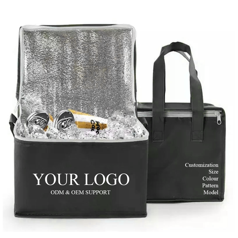 OEM Custom Preservation Insulated Cooler Bag Logo Delivery for Food Delivery Bag Reusable Thermal Non Woven Aluminum Foil Bag