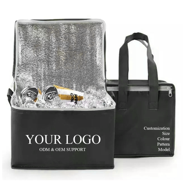 OEM Custom Preservation Insulated Cooler Bag Logo Delivery for Food Delivery Bag Reusable Thermal Non Woven Aluminum Foil Bag