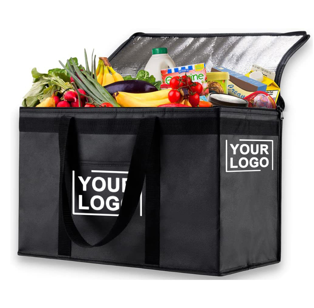 Custom Insulated Cooler Bag Portable With Logo Blank Cooler Lunch Bag for Food Reusable Thermal Insulated Cooler Bag Non Woven